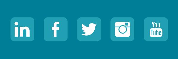 LinkedIN, Facebook, Twitter, Instagram, Youtube